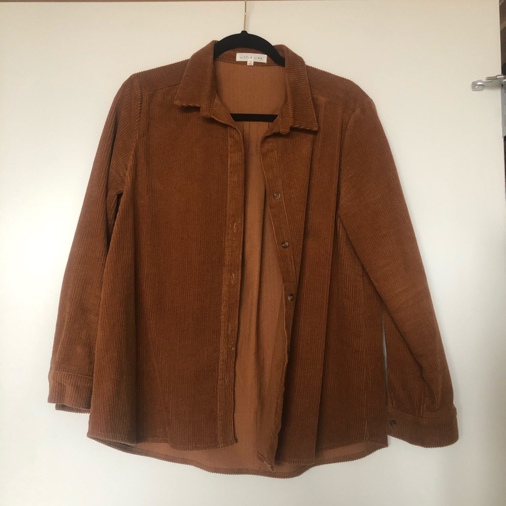 Little Lies Corduroy Button Down Overshirt